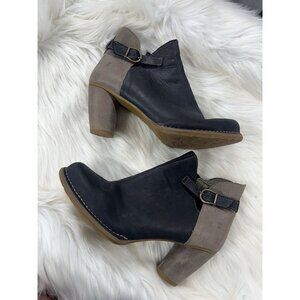 El Naturalista Colibri N472 Boot Black Taupe Brown Leather Ankle Heel 41 10.5 11